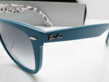 Acetate Blue Polarized Ray Ban Aviator Shield Sunglasses Grey Lens Rb2140-a 1044/32