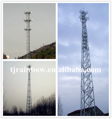 galvanized telecommunication steel tower