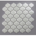 Piastrelle per la foglio del backsplash del mosaico di vetro bianco