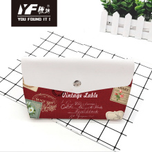 Retro stamp style PU cosmetic bag