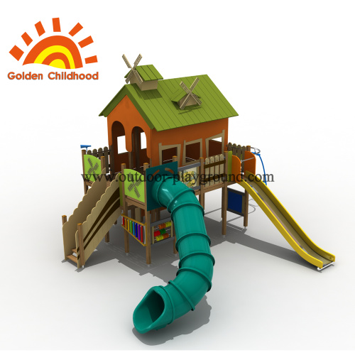 Playhouse Slide Commercial Outdoor Playground Equipment Untuk Dijual