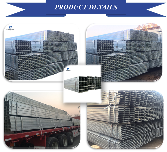 Factory supplier20 40 80 inch ASTM A500 ERWgalvanized welded square tube MS carbon steel pipe