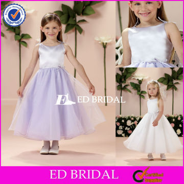 XL285 Light Purple Spaghetti Straps Round Neckline Tea Length Kids Dresses For Weddings