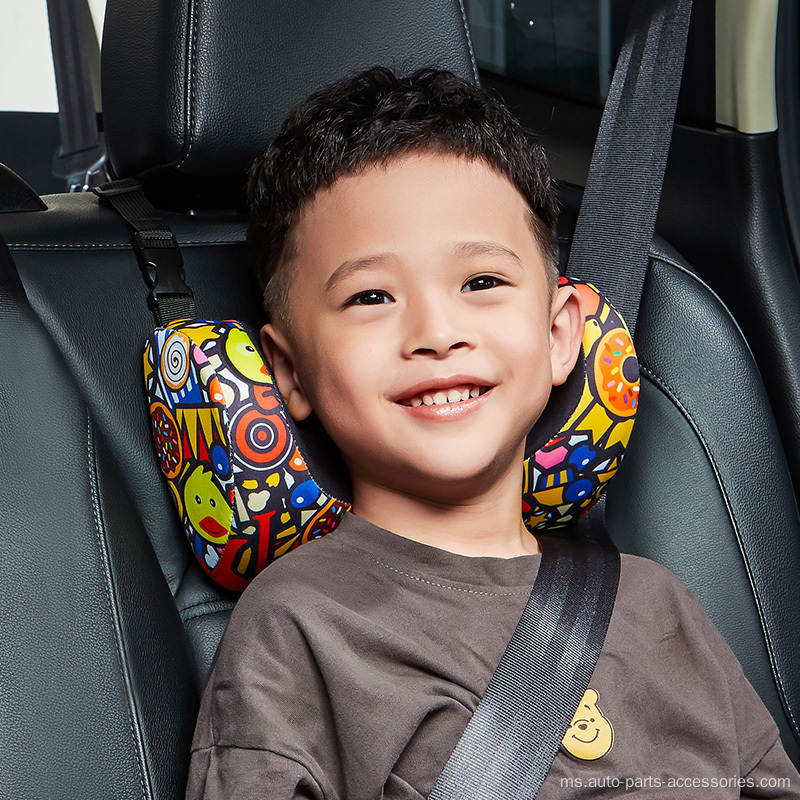 Kartun Cushion Leher Headrest Headrest Tempat Duduk Kereta disesuaikan