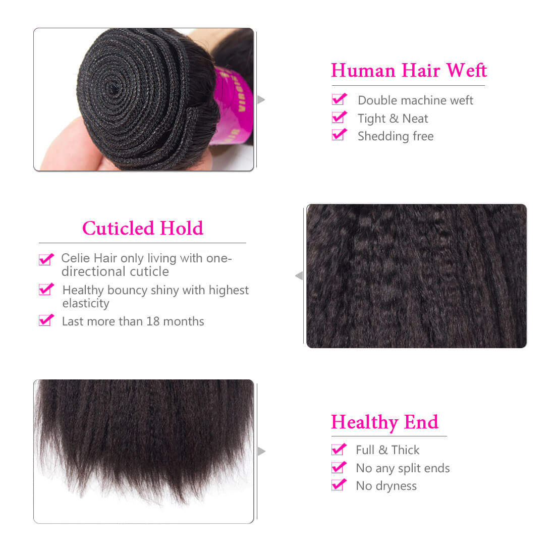 Kinky Straight Human Hair Bundles Natural Color Cuticle Aligned Indian Virgin Hair Extensions Yaki Bundle Deals Wholesale Vendor