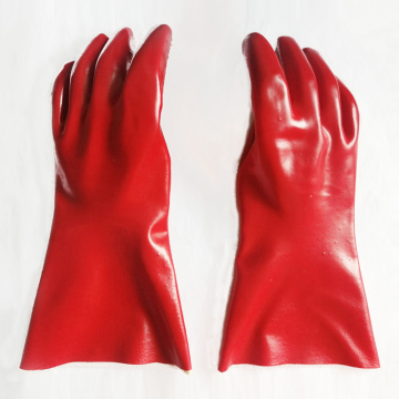 Liner de algodón largo PVC revestido guantes de trabajo largo