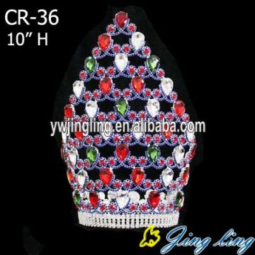 Colores de diamantes de imitación Tiara completa alrededor de la corona del gran desfile