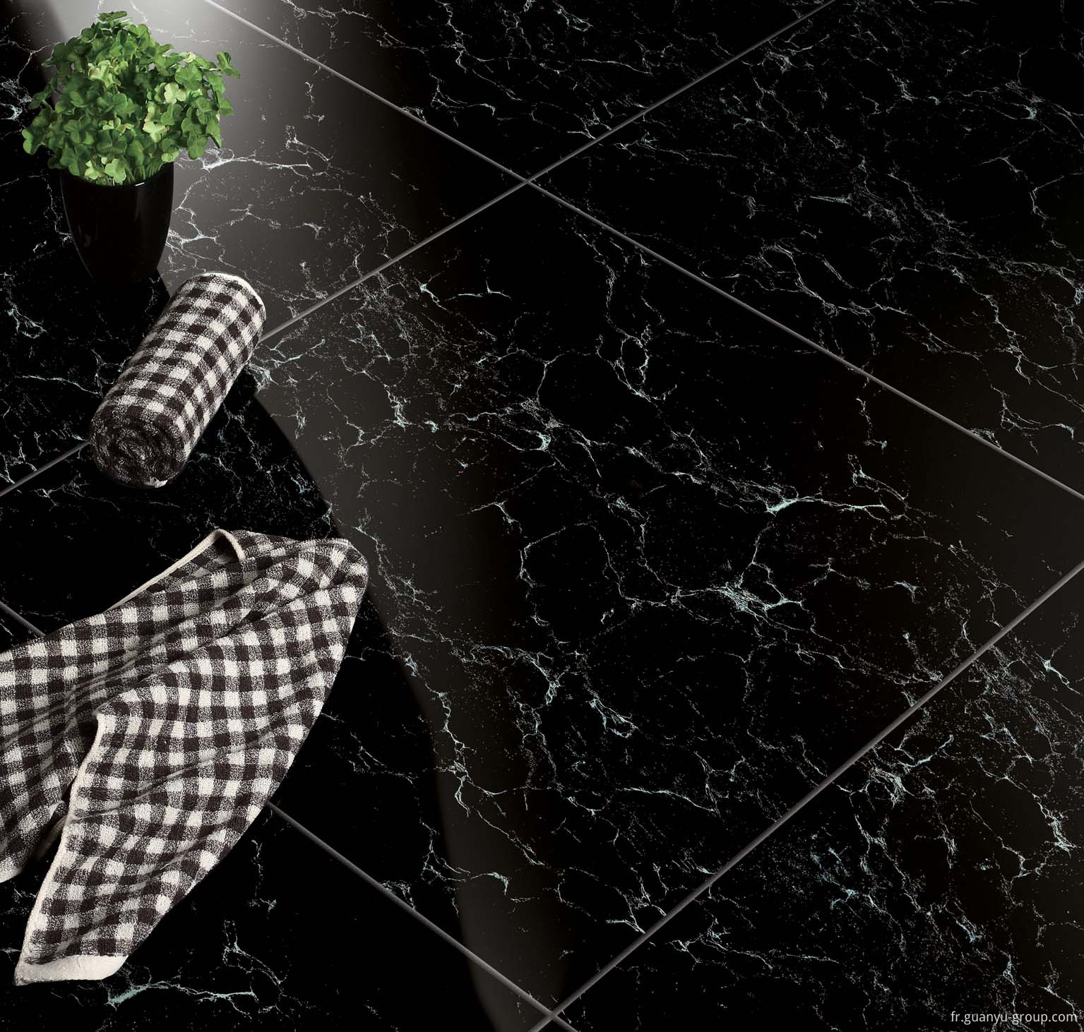 Luxury Black Polished Porcelain Floor Tile