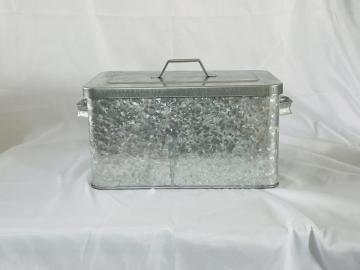 Modern galvanized metal bread storage box