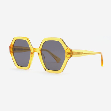 Arc Hexagon and Dimensional Acetate Unisex Sunglasses