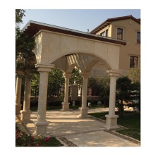 Customized Natural Crema Marfil Marble Outdoor Entrance Porch Greek Column Decoration