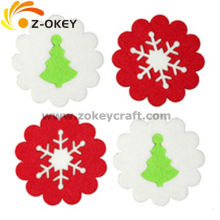 lovely Flower shape coaster lase cut for Christmas felt coaster