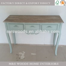 wood country console table
