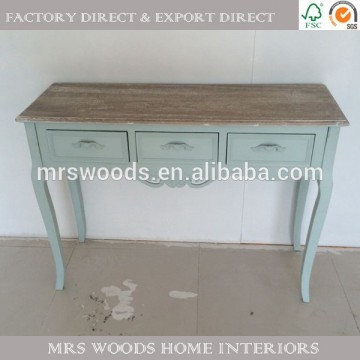 wood country console table