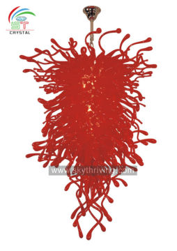 red glass crystal chandelier/ crystal chandelier for wedding/ murano red glass light