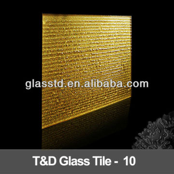 golden painting glass tile