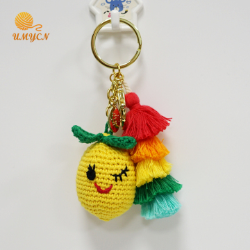 Handmade Crochet Lemon Key Chain Accessories