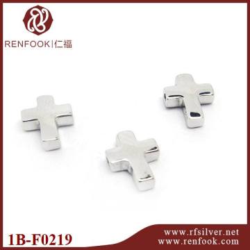 Wholesale beaded jewelry corss shape silver charm bead