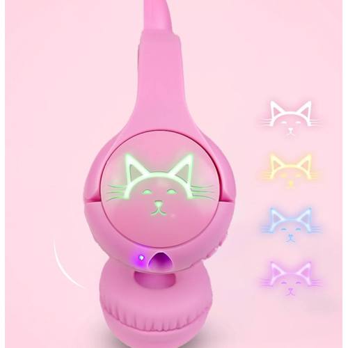 Cuffie per bambini Bluetooth alla moda con cuffie musicali per gatti con carta TF