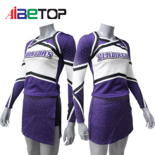 Purple and White Cheer Uniforms for School Teams