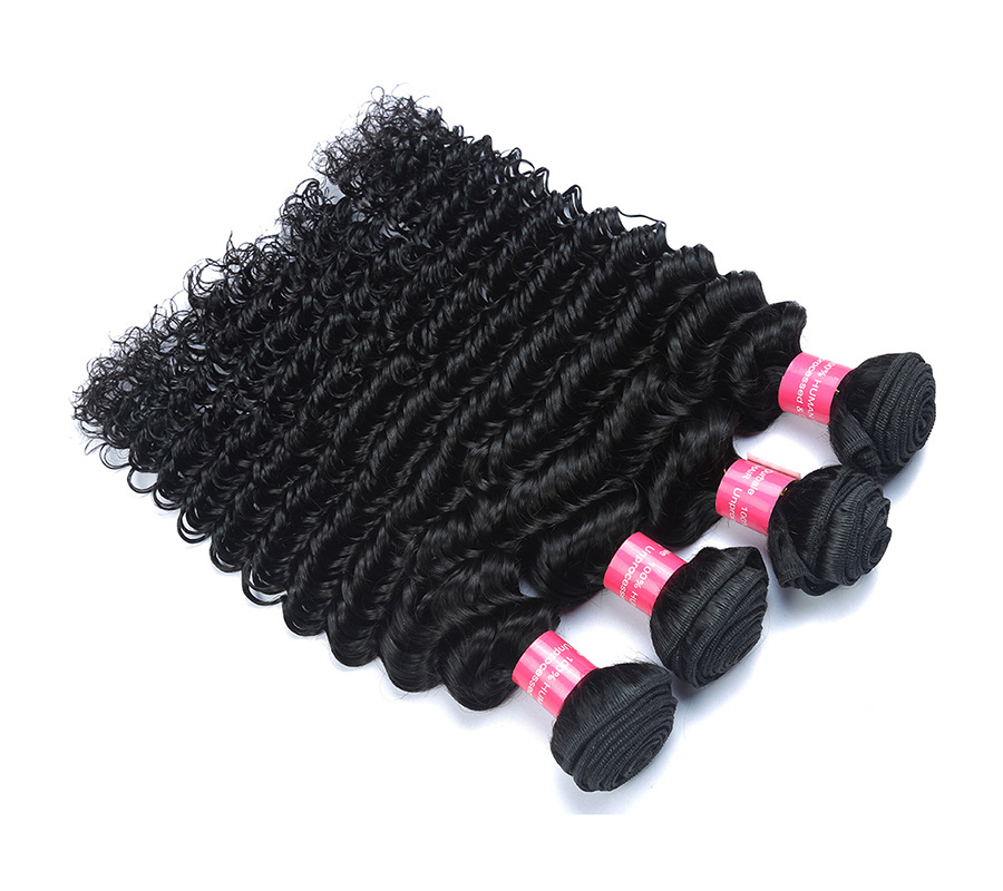 Human hair weft Double Drawn Virgin Hair Vendors Deep Wave Hair Bundles