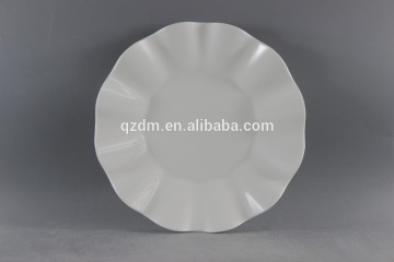 Wavy Edge Melamine Flower Plate,Decorative Flower Edge Round Plate