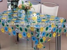 PVC Printed Tablecloth/ New Style Square Home Use Composite Tablecloth