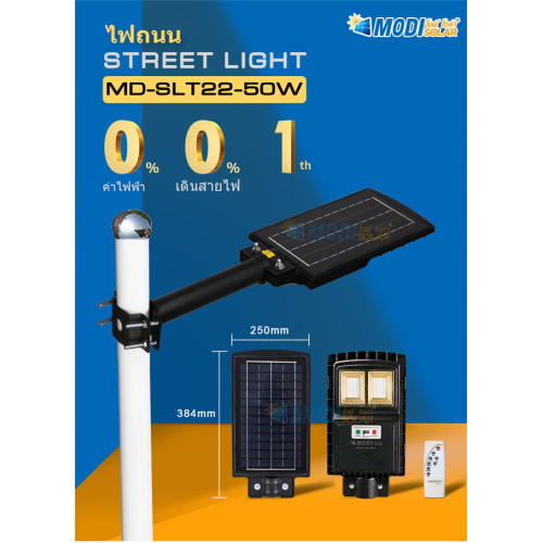 50W road smart solar street light