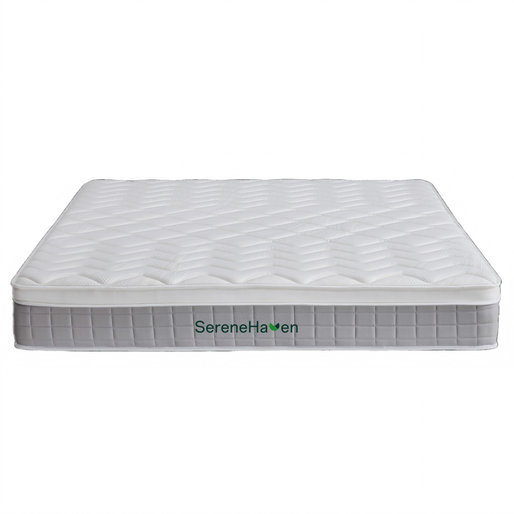 Nệm hỗ trợ khoanh vùng SereneHaven SF-2519 27cm - Toàn cảnh SereneHaven SF-2519 27cm antibacterial mattress with 4D gel memory foam and zoned pocket spring for spinal support