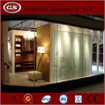 Silver Aluminium Wardrobe Glass Door Frame