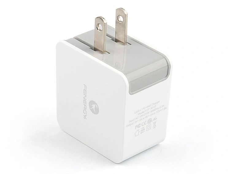 18W Pd Type C USB C Mobile Phone Wall Charger with Over-Charging Protection