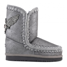 Moug winter shoes women snow boots original eskimo 24 eagle patch handmade sheepskin platform ladies ankle botas