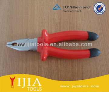 Insulated combination pliers with bright color dipped handle