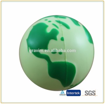 Promotional Earth Soft PU Foam Globe Stress Balls with keyring