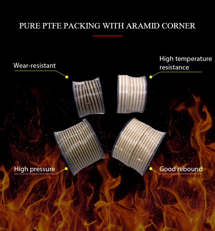 Good Price PTFE Gland Packing With Aramid Fiber Corners