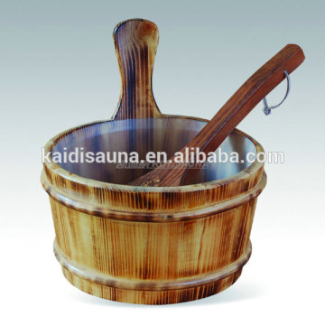 BEST PRICE Fire Carbonized Sauna Bucket and Scoop
