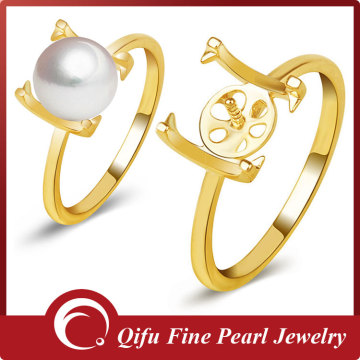 Wholesale 14K Purity Gold Pearl Jewelry Finding Ring Mounting