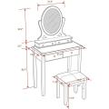 Bedroom Makeup Dressing Table with Rotating Oval Mirror