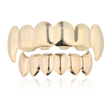 Gold Tone Teeth Caps: Hip Hop Style Body Jewelry Set
