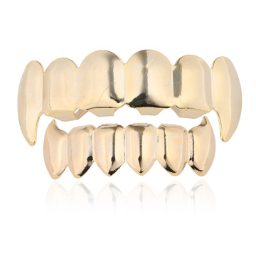 Gold Tone Teeth Caps: Hip Hop Style Body Jewelry Set