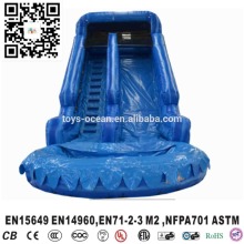 Large blue inflatable water slide inflatable slide with pool