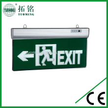 double sides background green color emergency exit sign light/fire exit sign