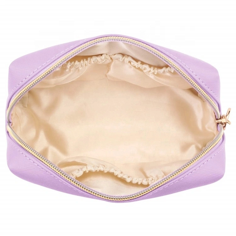 Girls Cute Beauty Purple Luxury Leather Cosmetic Makeup Bag