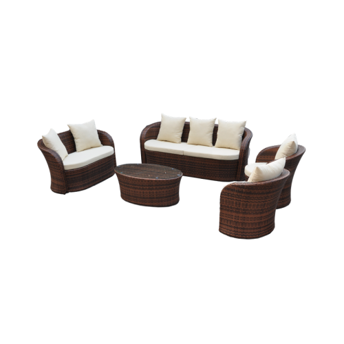 Bidh sòfa a-muigh a ’suidheachadh àirneis a-muigh Rattan Sofa Set