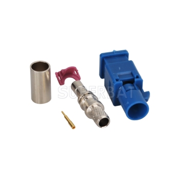 FAKRA C Plug Male Connector Coaxal Cable LMR-195 Straight