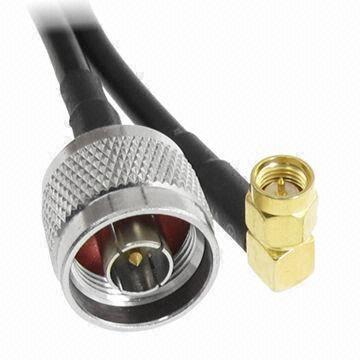 RF Coaxial Antenna Cables, N Male to Right Angle SMA Male with RG174