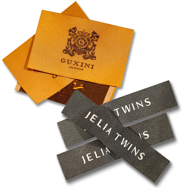 Custom cheap damask main woven labels for clothing