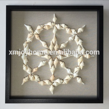 Decorative conch design wall art 12"x12" shadow box