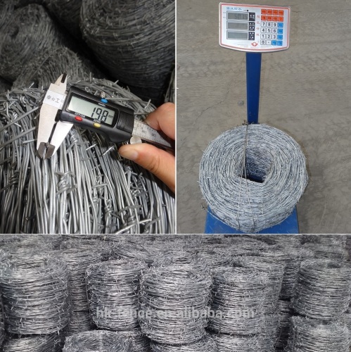 Cheap high quality galvanized razor barbed wire from factory/high tensile used barbed wire fencing length per roll SA market