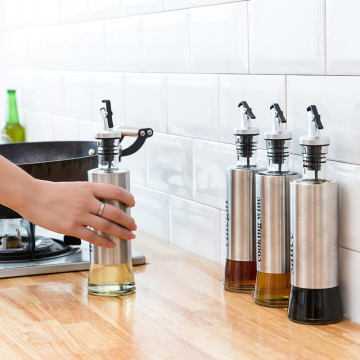 OEM Stainless Steel Automatic Glass Oil Pot - No Drip, No Leak